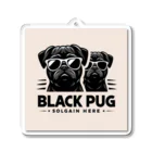 黒パグ🖤Black Pug laboratory🖤のdangerous Pug series アクリルキーホルダー