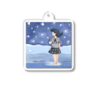 兎の涙の夜空の海 Acrylic Key Chain