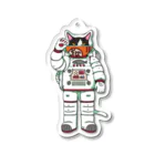 ももでるの宇宙飛行士猫(ホワイト) Acrylic Key Chain