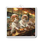 AQUAMETAVERSEの猫の寿司板さん　エンジェル717 2065 Acrylic Key Chain