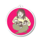 Y-C-PRINT-S-SHOPのネコてんこもり・ガール・キーホルダー Acrylic Key Chain