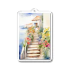 Melvilleの花のある階段（Staircase with flowers） Acrylic Key Chain