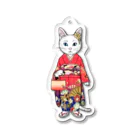 OKAYU_FACTORYの白猫の振袖着物 Acrylic Key Chain