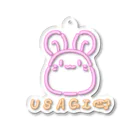 まんまるいやしどうぶつ🍀のネオン🌃うさぎ🐰 アクリルキーホルダー