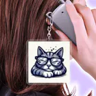 kiko_popのメガネをかけたままぐっすりなネコ Acrylic Key Chain