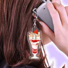 元祖ふとねこ堂の苺とこねこのパフェ Acrylic Key Chain