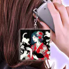 cocoa8877のネコ三昧（黒い空間・浮世絵風） Acrylic Key Chain