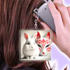 AtelierY2の狐面と兎 Acrylic Key Chain