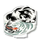 MakotOの猫と鯉（水墨画風） アクリルスタンド