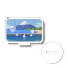 アルバトロスデザインのドット絵チョコの銭湯でゆったり Acrylic Stand