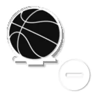 金融投資デザイン　カマラオンテ-ムラサキのバスケットボール　シルエット モノクロ Acrylic Stand