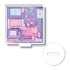 Sy Designのドット絵  ピンクの少女 Acrylic Stand