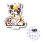 晏漫屋－ANMANYA－ suzuri支店の奇妙な猫『ミケ』のチビのアクリルスタンド Acrylic Stand