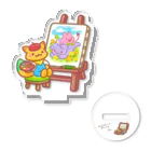 ことだま日記 グッズショップのコン・パブロのお絵かきイーゼル（ヒーモくんとはなねこ） Acrylic Stand