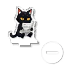 art-galleryの新聞を読む黒猫 Acrylic Stand