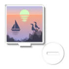 エアレーションの独り言の船と夕陽と海鳥と。 Acrylic Stand