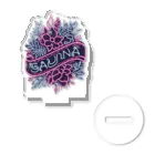 N SAUNA LOGOのネオン風花柄サウナロゴ11　花柄ver.4 アクリルスタンド