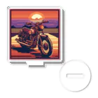 毎日がにゃんとも幸せ マサッチShopのレトロバイクドット　夕日編№４ Acrylic Stand