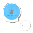 川上牧場のneko cafe（ブルー）デザインイラスト アクリルスタンド