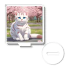 yoiyononakaの春と桜と虎縞白猫03 Acrylic Stand