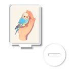 AQUAMETAVERSEの手のひらでおしゃべりセキセイインコの　BLUE PLUM  691 Acrylic Stand