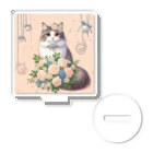 Y m @Y's shopの猫と薔薇　パールver. Acrylic Stand