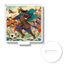 日本の風景 COOL JAPANの日本の昔と今が混在した光景:サッカーに興じる戦国武将、Japanesescenery:Sengoku warlords enjoying soccer Acrylic Stand