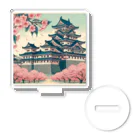 Cool Japanese CultureのSpring in Himeji, Japan: Ukiyoe depictions of cherry blossoms and Himeji Castle Acrylic Stand