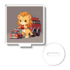 ganeshaの可愛いライオンとおもちゃの消防車 Acrylic Stand