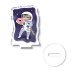 ドーナツ大好きにゃんこの宇宙でドーナツを食べる猫 Acrylic Stand