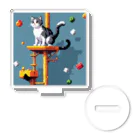 HIROKITI_HAPPYのキャットタワーで遊ぶ猫 Acrylic Stand