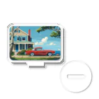 MistyStarkの赤いコルベットと海辺の家　－　red corvette and seaside house　－ Acrylic Stand