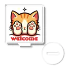 kk-welcomeの肉球で目隠し猫ちゃん Acrylic Stand