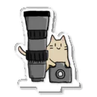 ねこの写真館の望遠レンズとカメラねこ Acrylic Stand