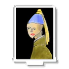 Genart0717のGirl with a pearl earring　フェルメールの真珠の耳飾りの少女 Acrylic Stand