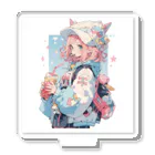 Sy Designの可愛いピンク髪少女 Acrylic Stand