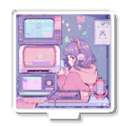 Sy Designのドット絵  ピンクの少女 Acrylic Stand