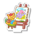 ことだま日記 グッズショップのコン・パブロのお絵かきイーゼル（ヒーモくんとはなねこ） Acrylic Stand