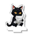 art-galleryの新聞を読む黒猫 Acrylic Stand