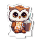 Vasetti_pressのフクロウとコーヒー アクリルスタンド