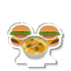 徳原旅行先のお土産屋さんのかつ丼とハンバーガー２個 Acrylic Stand