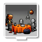 umakoiのドット絵のガイコツ家族の質素なハロウィンパーティー Acrylic Stand