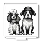 動物夫婦イラスト屋さんの帽子を被った犬夫婦 Acrylic Stand