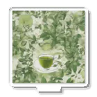 千裕アトリエ（いつもありがとう）のグリーンティーのアート　green tea art アクリルスタンド