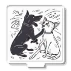 omochiのへやの犬と猫のたたかい Acrylic Stand