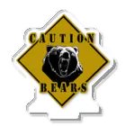 PALA's SHOP　cool、シュール、古風、和風、のCAUTION- Bear　４ アクリルスタンド