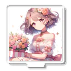 raio-nの春の花畑と少女 Acrylic Stand