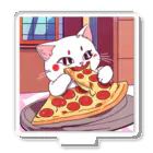 桜猫店-sakuraneko-の食いしん坊猫ちゃん（ピザ） アクリルスタンド