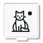 hikoの店のこの魅力的なモノクロキャットイラストは、猫好きの皆さんにぴったりです！ アクリルスタンド