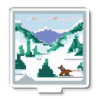 TAKASHIIのスキーをしている犬 アクリルスタンド